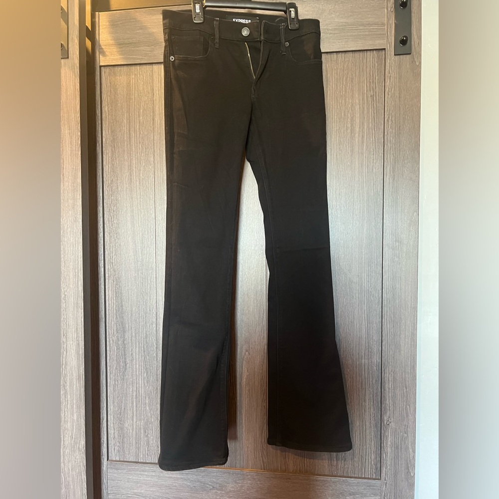 Express black boot cut stretch jeans 2L